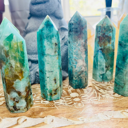 Fynechenite / Chrysocolla (Madagascar) Tower/Obelisk