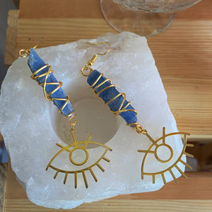 Third Eye Blue Kyanite Earrings