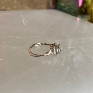 Aura Quartz Wire Wrapped Ring